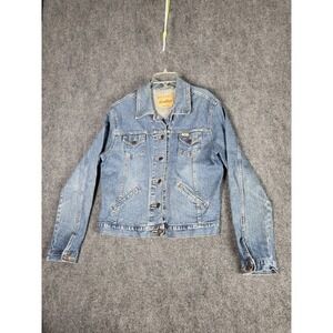 Levi‎ Strauss Signature Womens Jean Jacket SZ M Blue Denim Trucker Outerwear